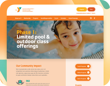 mockup for the YMCA website