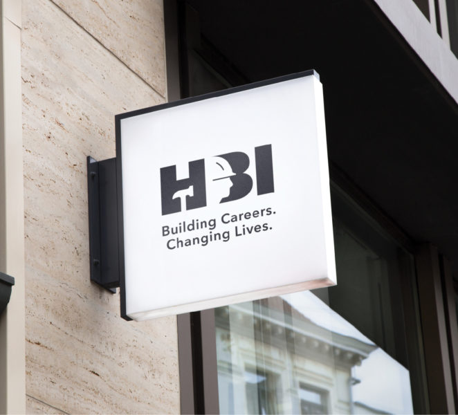 HBI logo on a sign