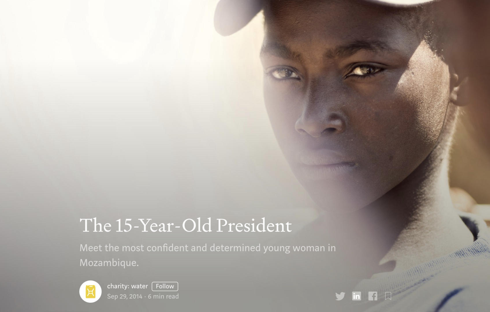 15 yr old president from Charitywater
