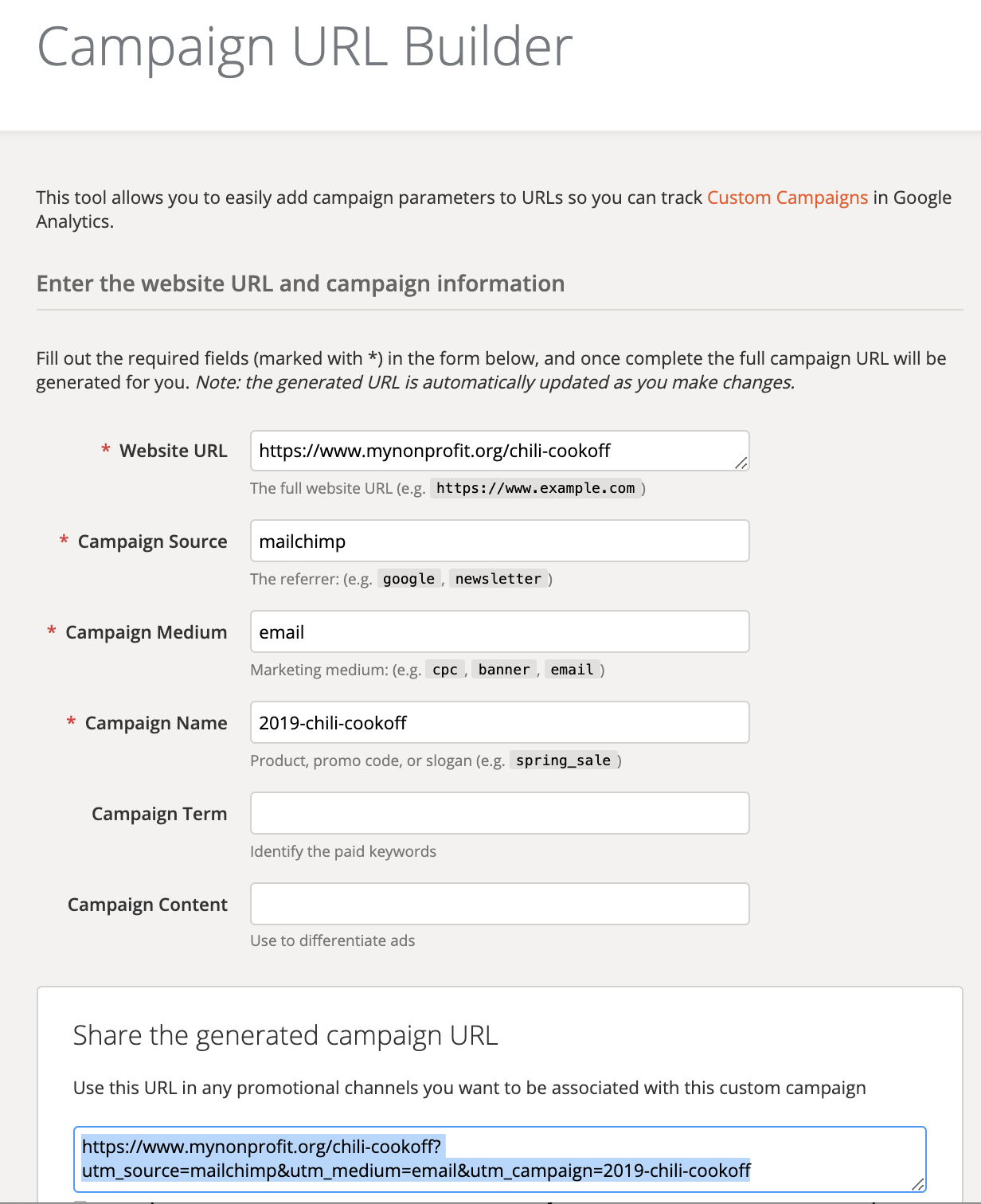 Campaign URL Builder