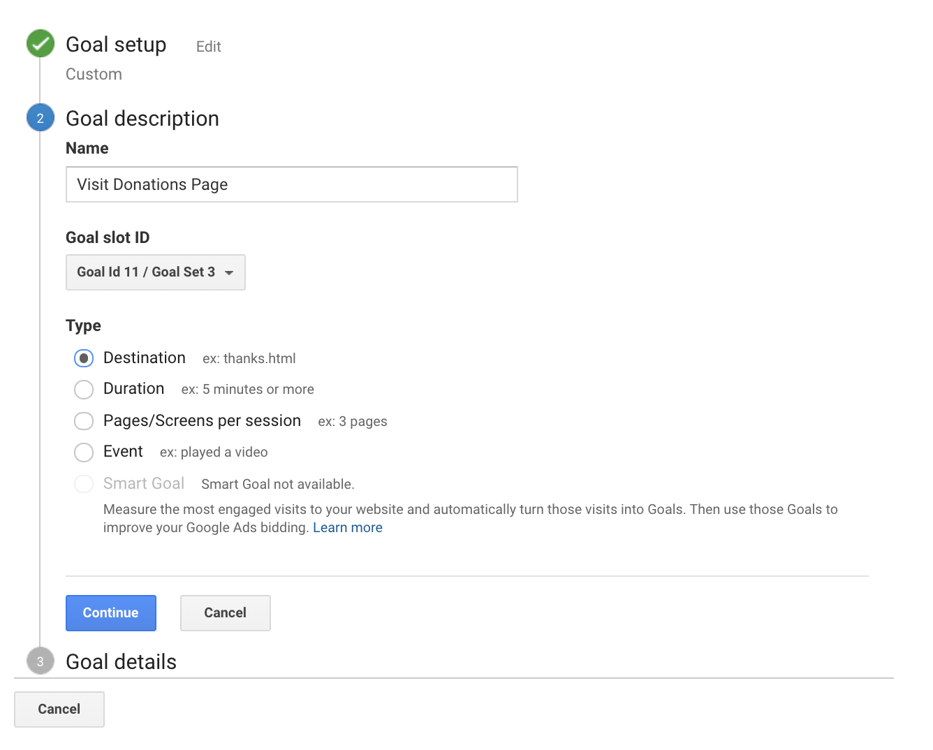 Google Analytics_Set Custom Goal