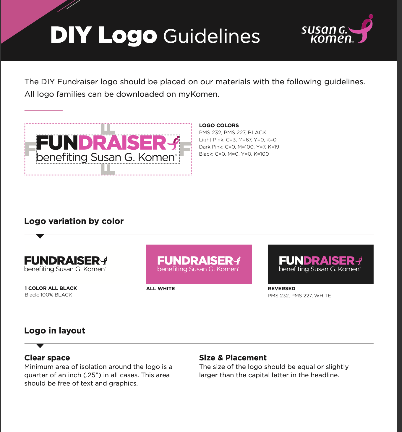 Susan G. Komen DIY logos