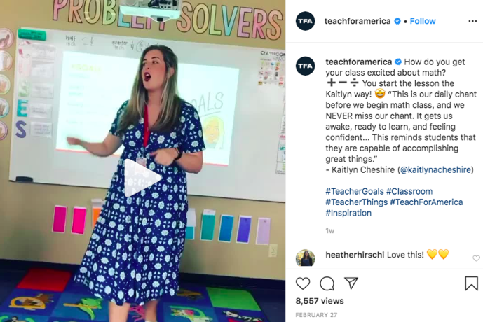 Teach for America Instagram video
