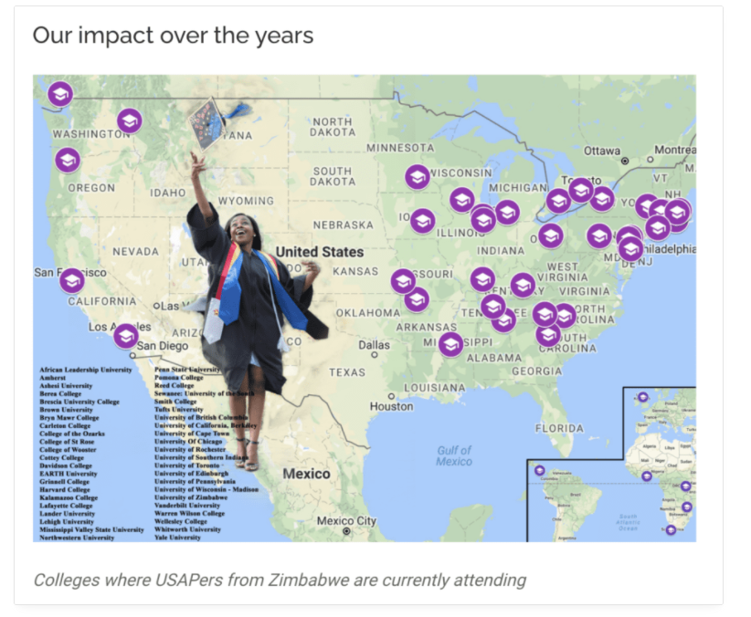 Education Matters Africa Foundation used graphics to help show their impact.