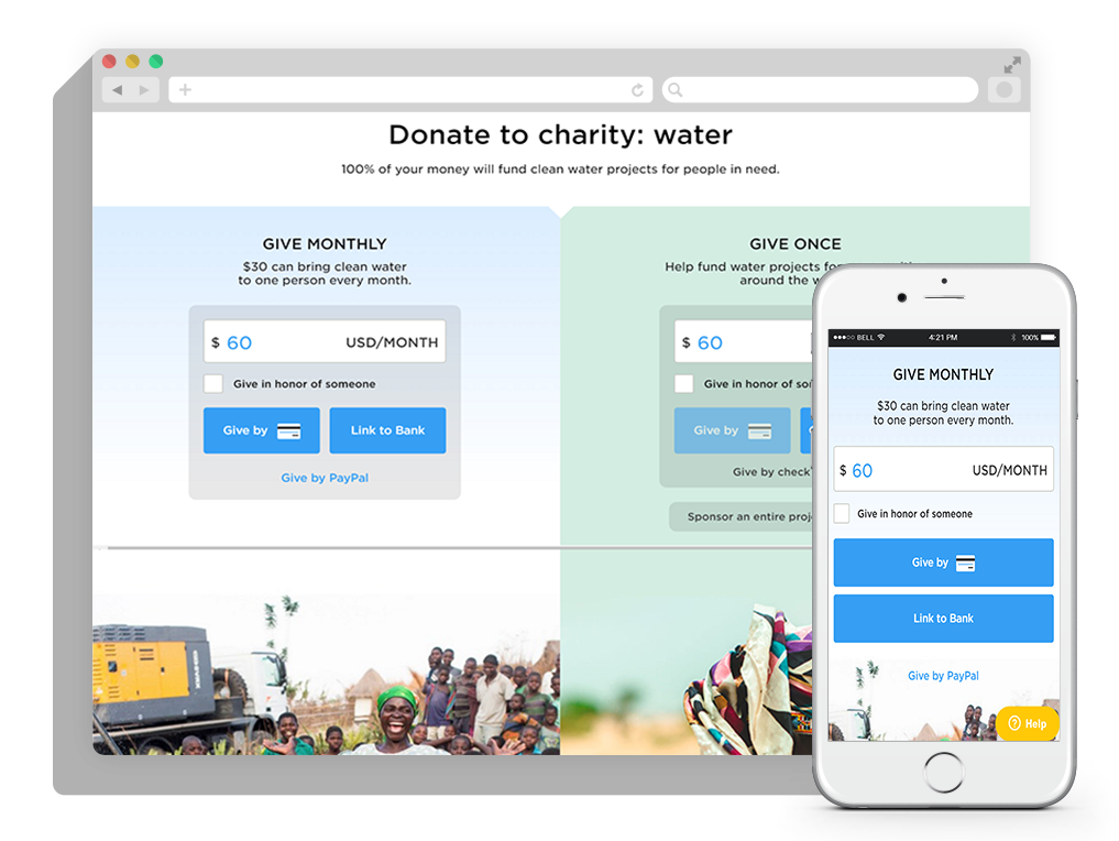 charity water donation page