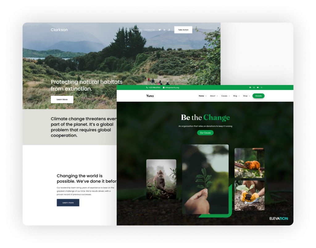 Elevation Premium vs Free Nonprofit Website Templates