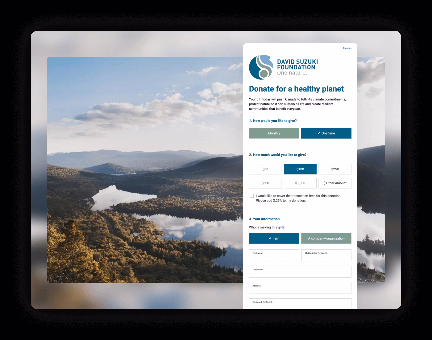 David Suzuki Foundation Mockup