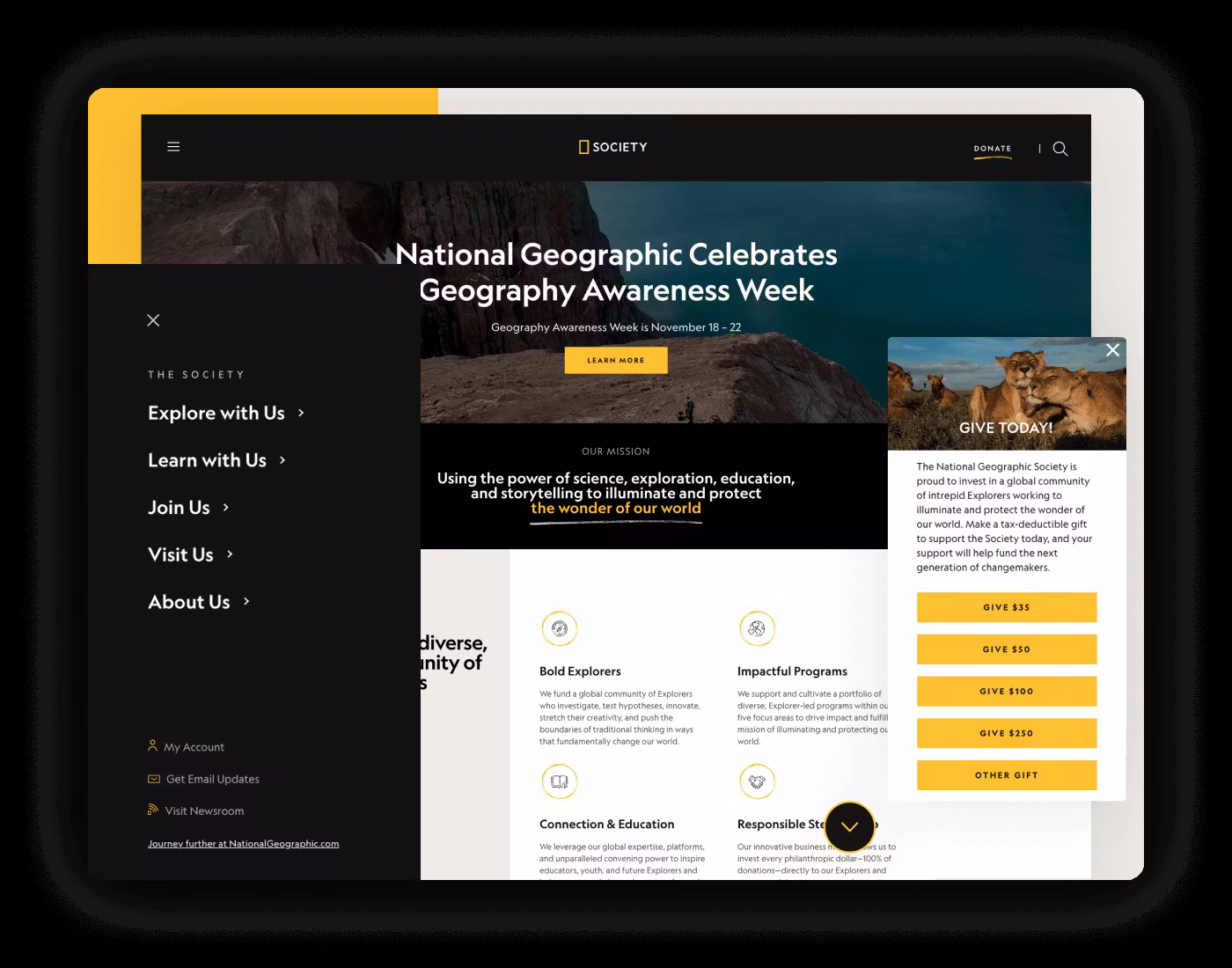 National Geographic Society Mockup