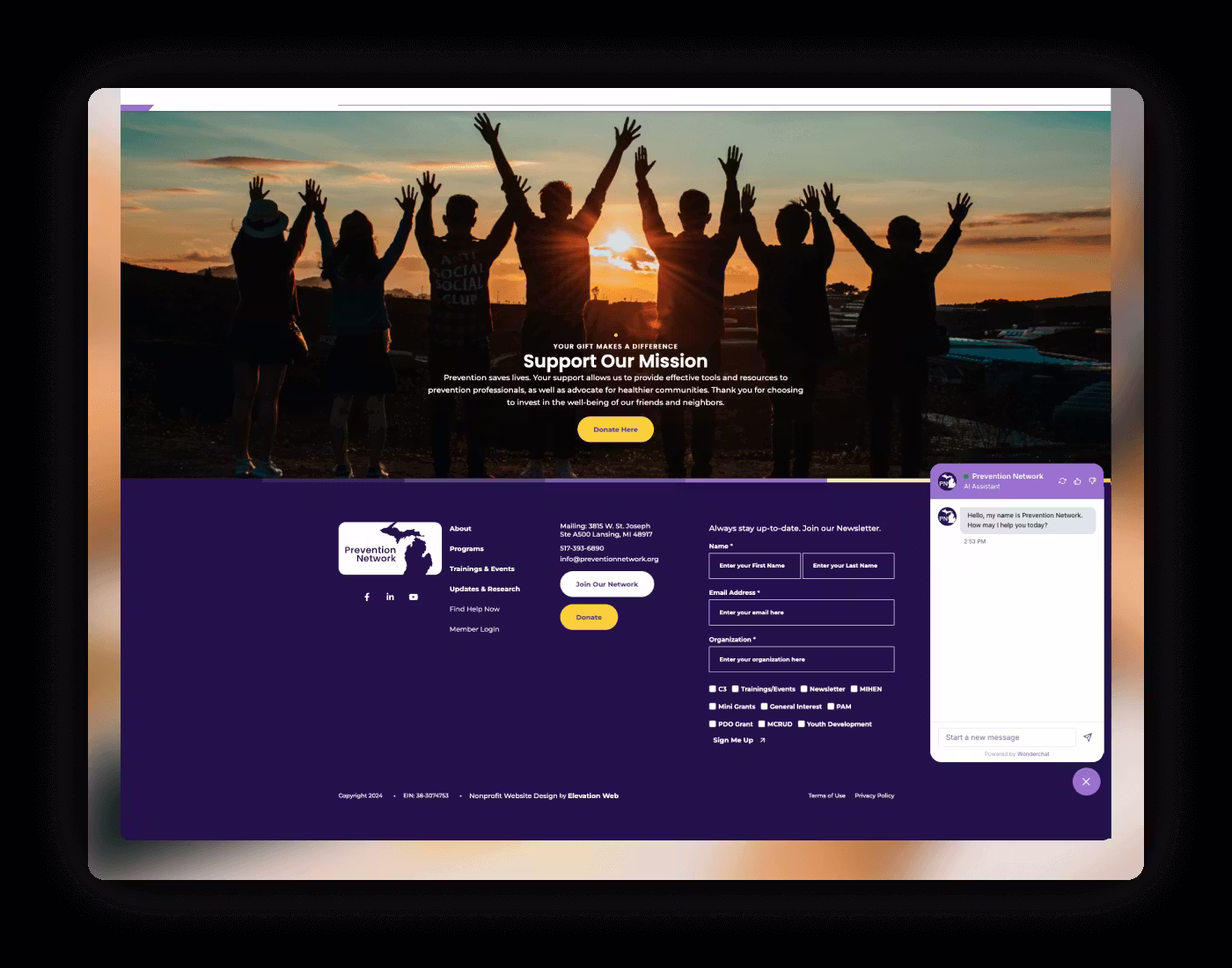 Prevention Network Mockup