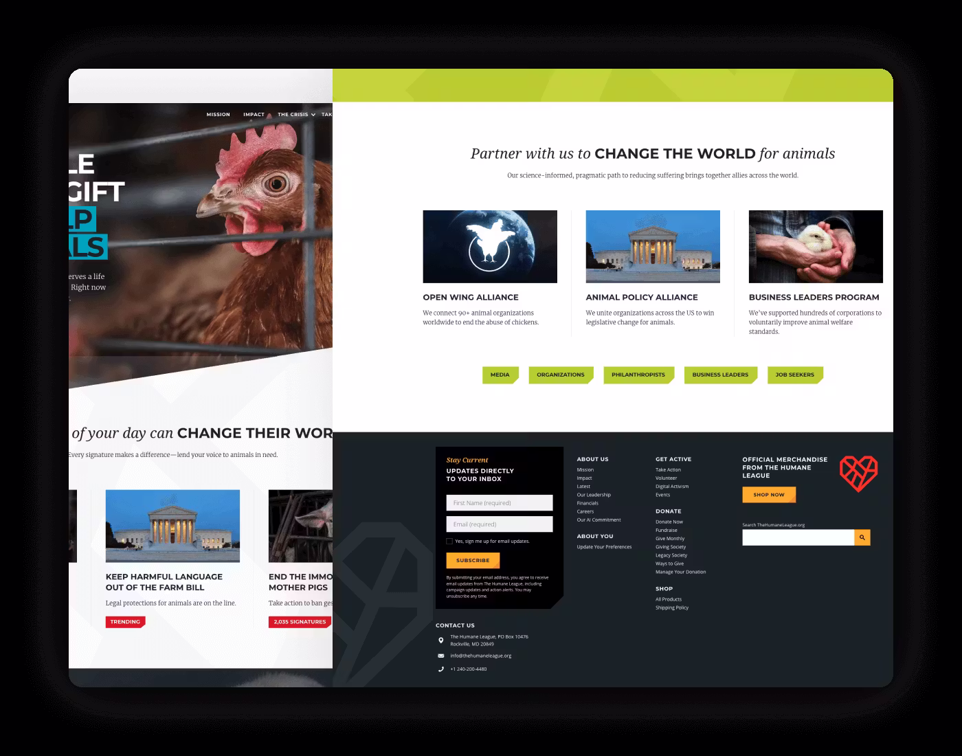 The Humane League Mockup