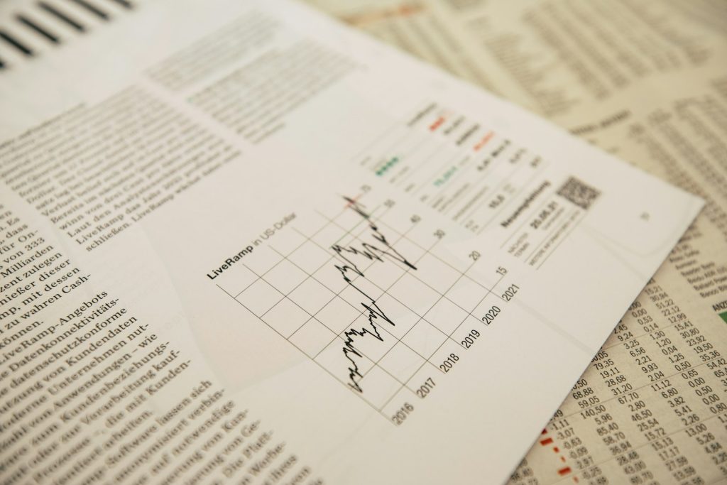 A printed report with charts