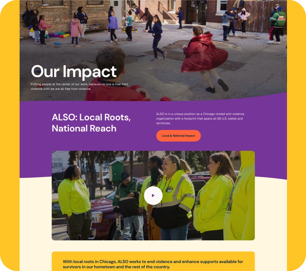 Alliance of Local Service Organizations website detail design