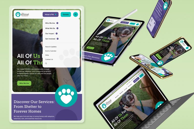 The Animal Foundation website designed by Elevation