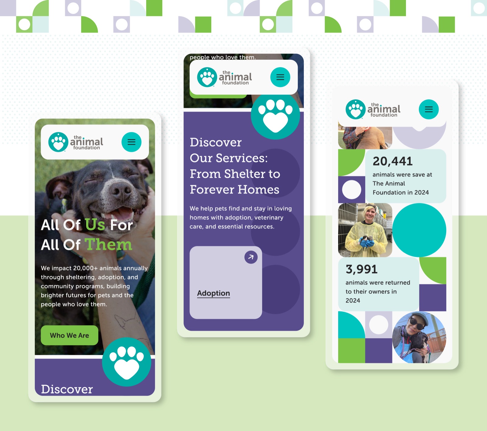 The Animal Foundation website detail design