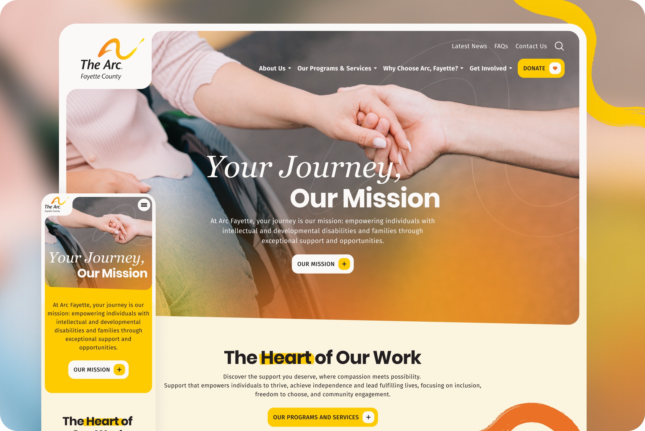 The Arc of Fayette County website design by Elevation