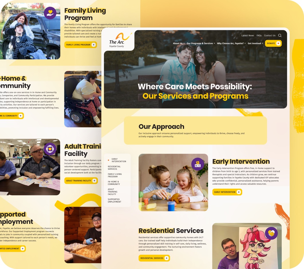 The Arc of Fayette County website detail design