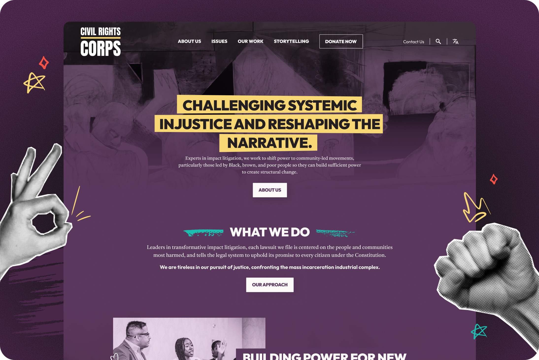Civil Rights Corps website design by Elevation