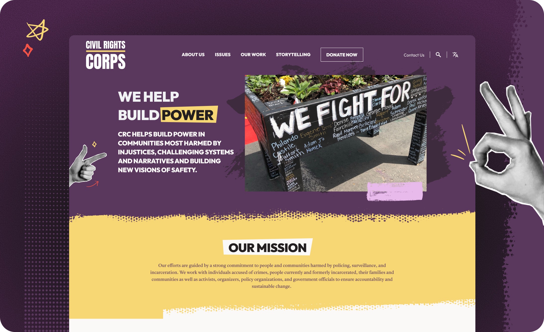 Civil Rights Corps website spread designed by Elevation