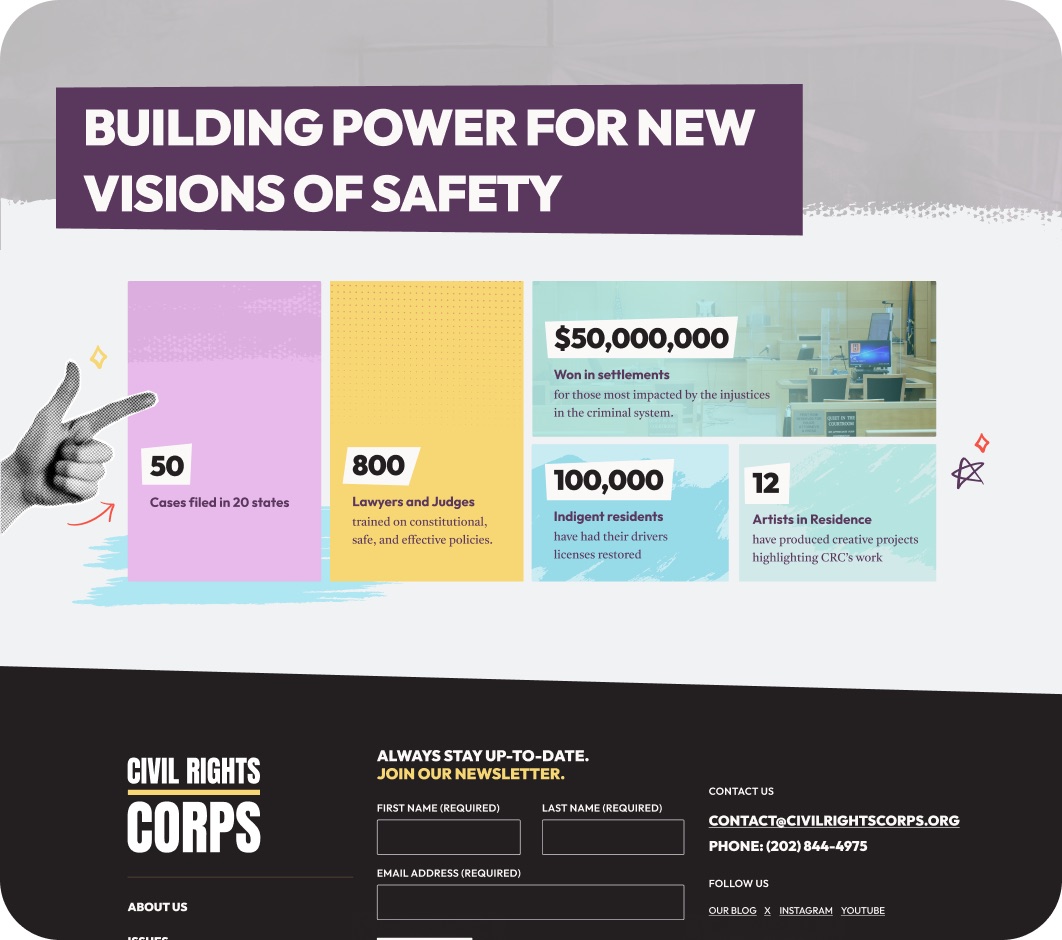Civil Rights Corps website detail design