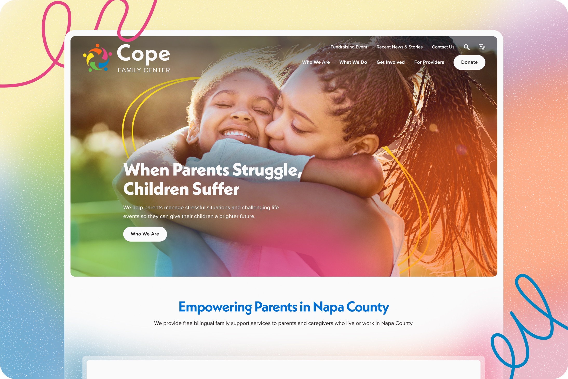 Cope Family Center website design by Elevation