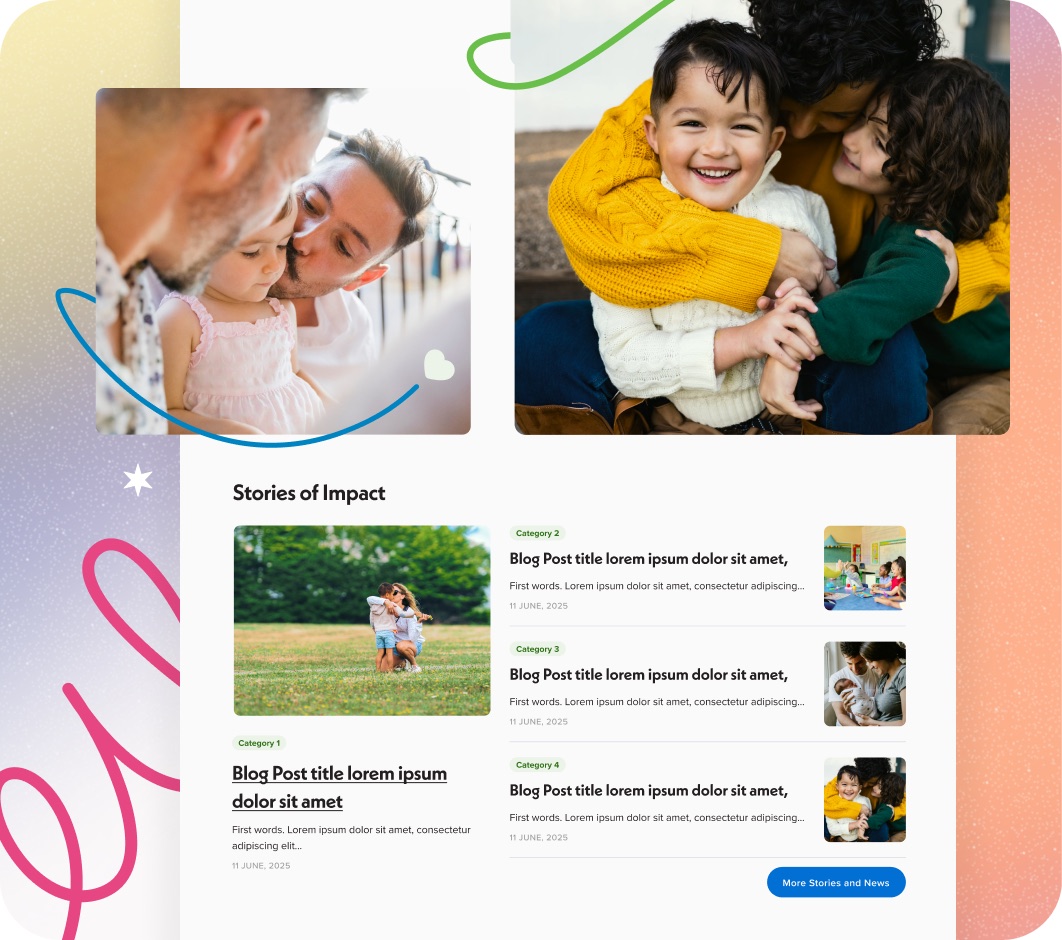 Cope Family Center website section design