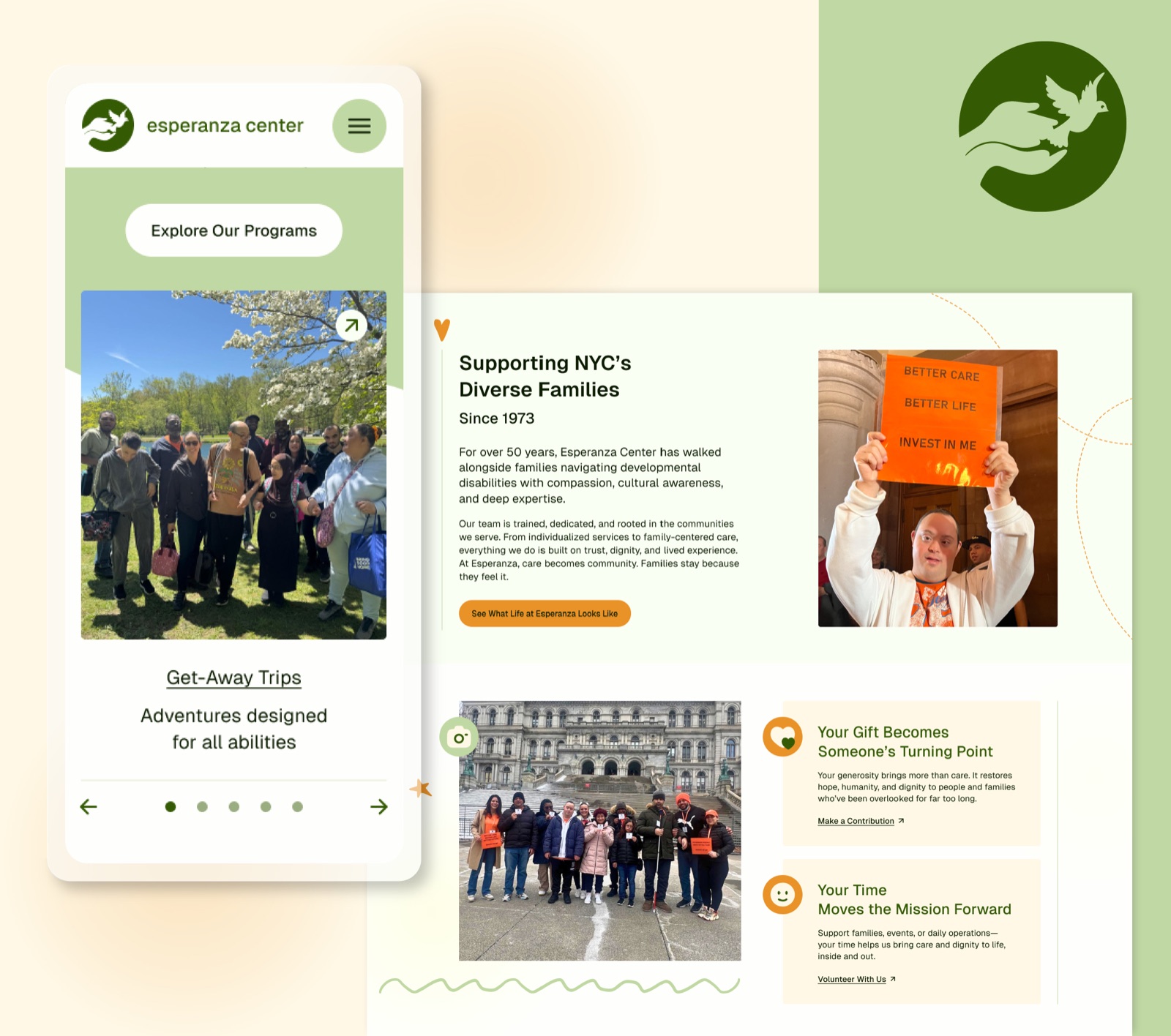 Esperanza Center website detail design