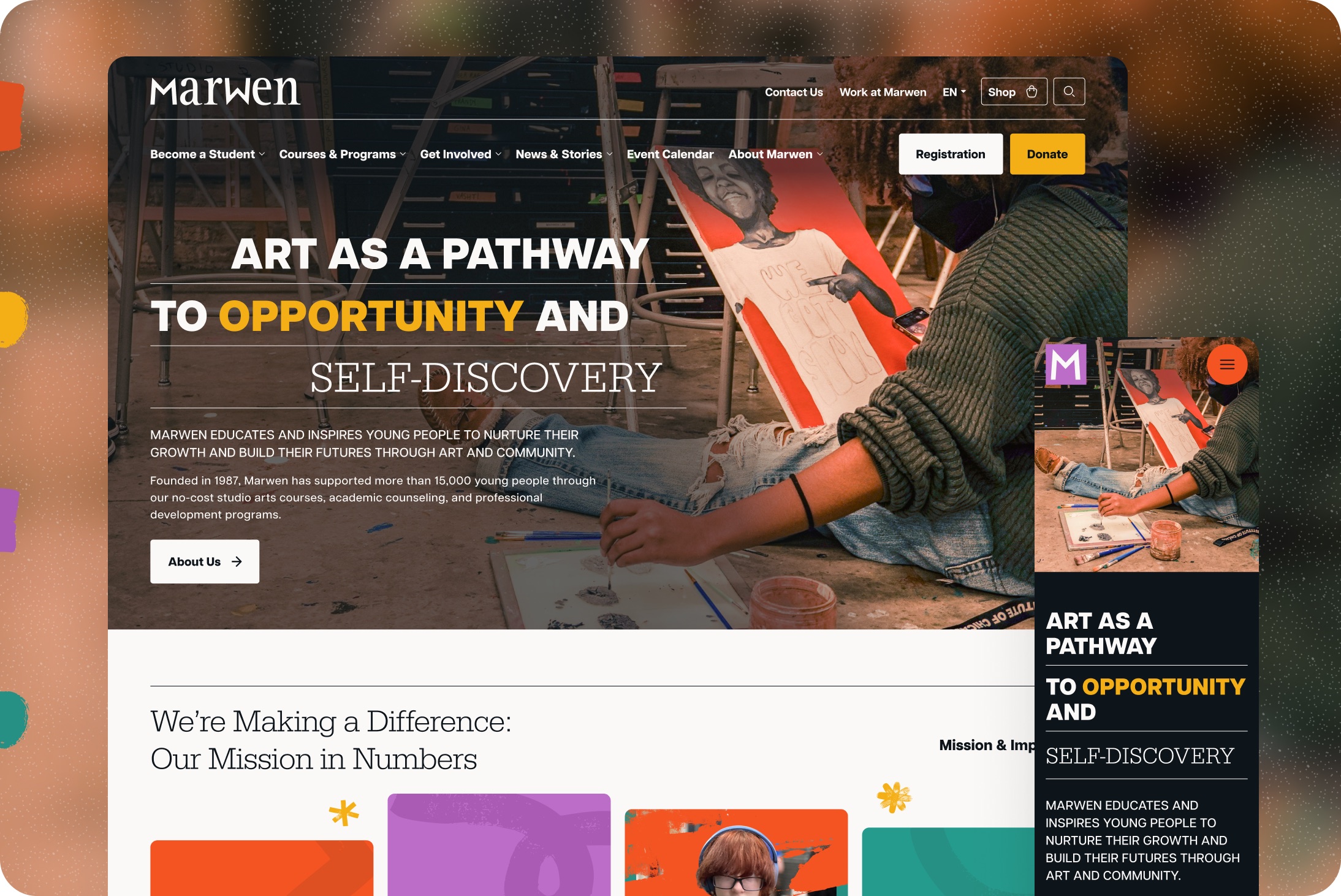 Marwen website design by Elevation