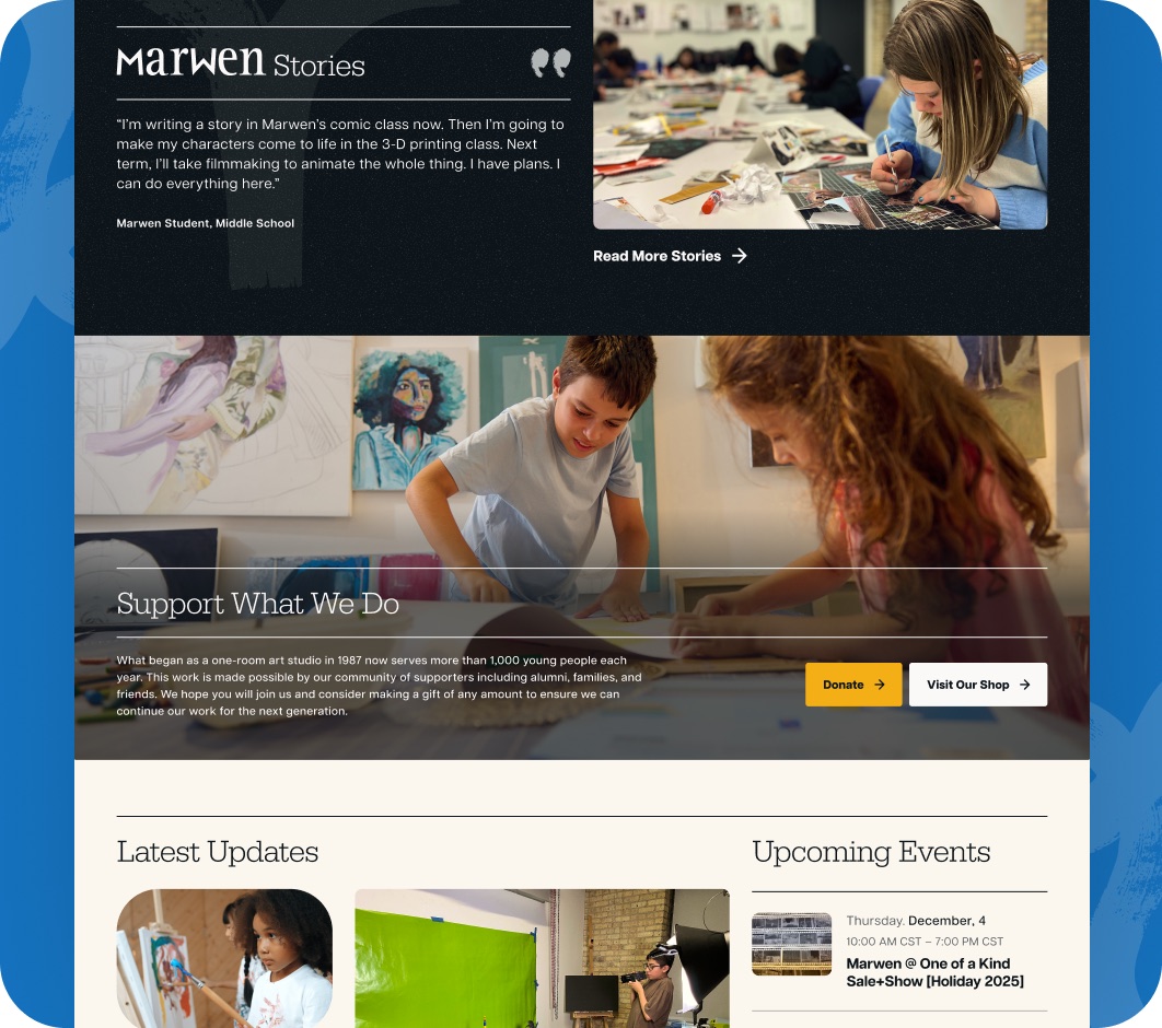 Marwen website detail design
