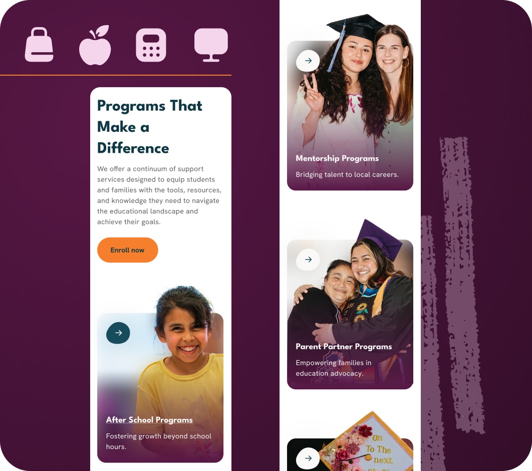 Mission Graduates website detail design
