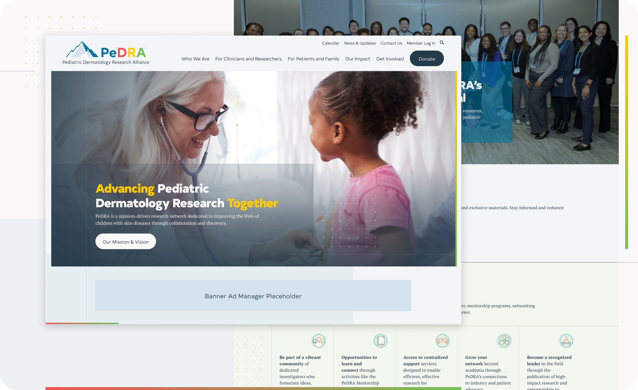 PeDRA website spread designed by Elevation