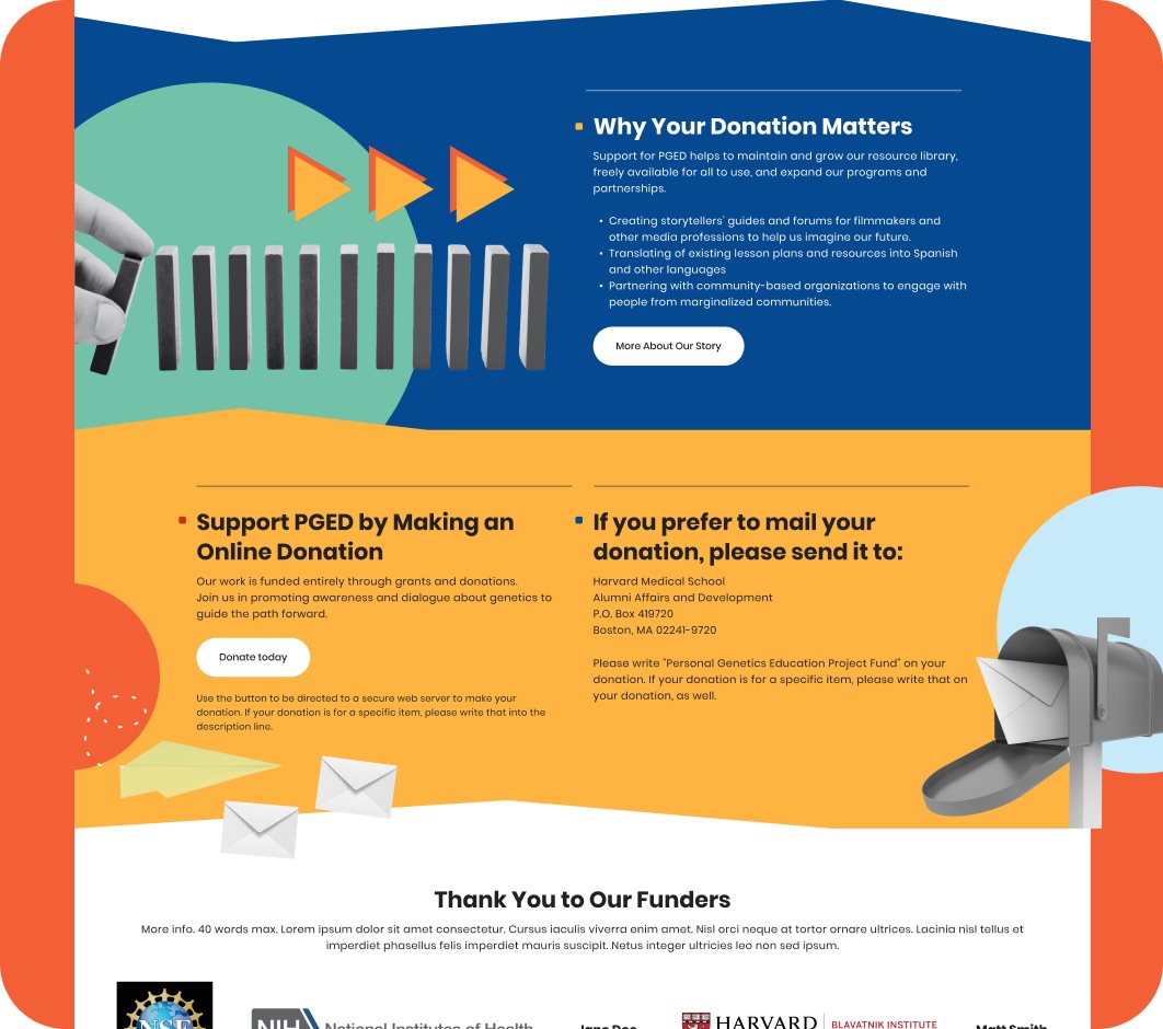 Personal Genetics Education & Dialogue website detail design