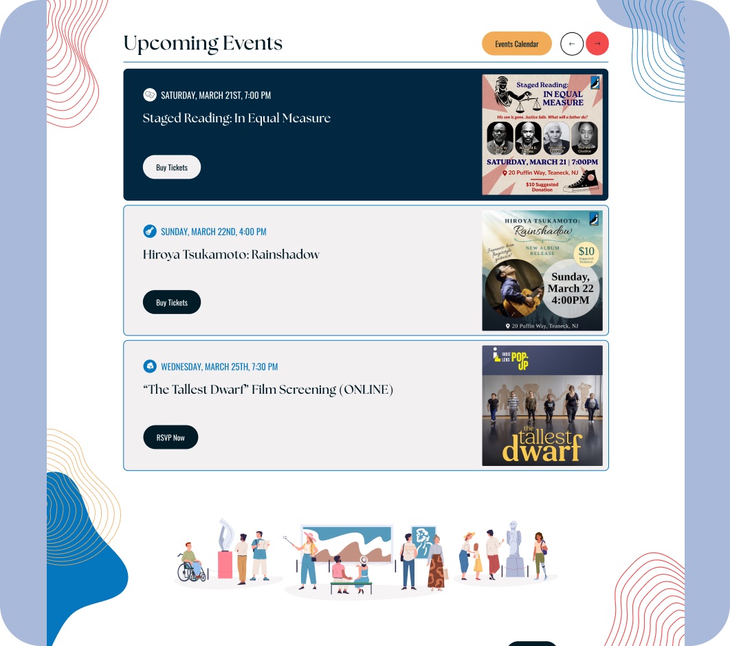 Puffin Cultural Forum website section design