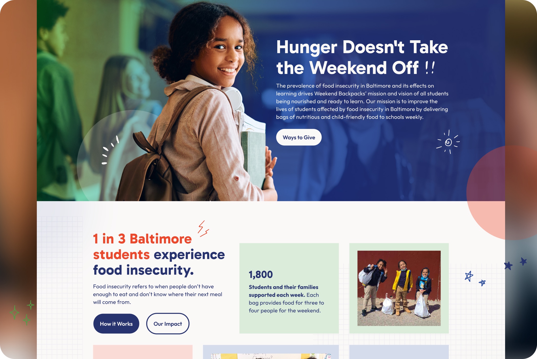 Weekend Backpacks website design by Elevation